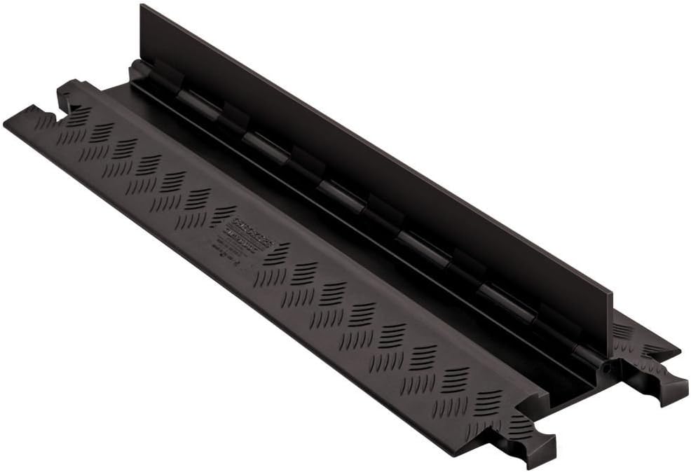 Checkers 1 Channel Low Profile Drive Over Cable Protector, Heavy Duty Loads up to 26,000 Pounds, Polyurethane Construction, Improved Traction and Stability, Black/Orange, GD1X75-ST-O/B