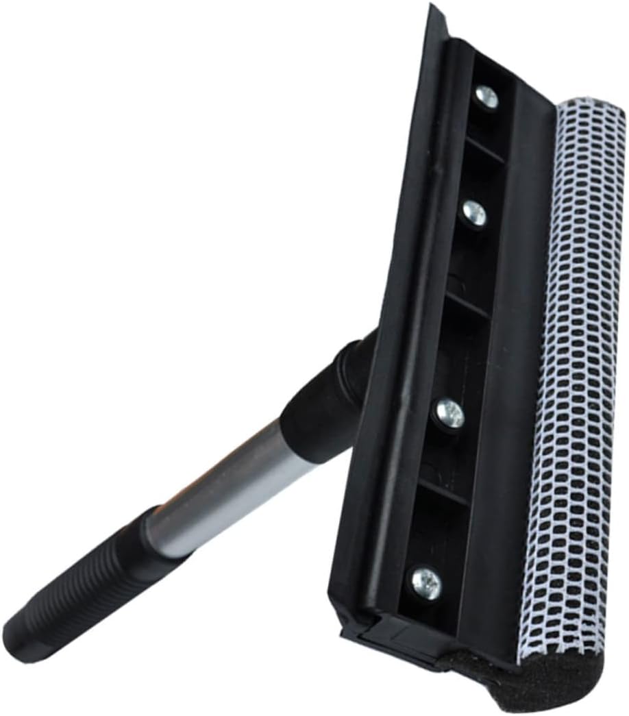 3pcs Double-Sided Window Squeegee Non- Handle for Home and Car Wiper and Mesh Sponge for Maximum Removal and Scratch Finish