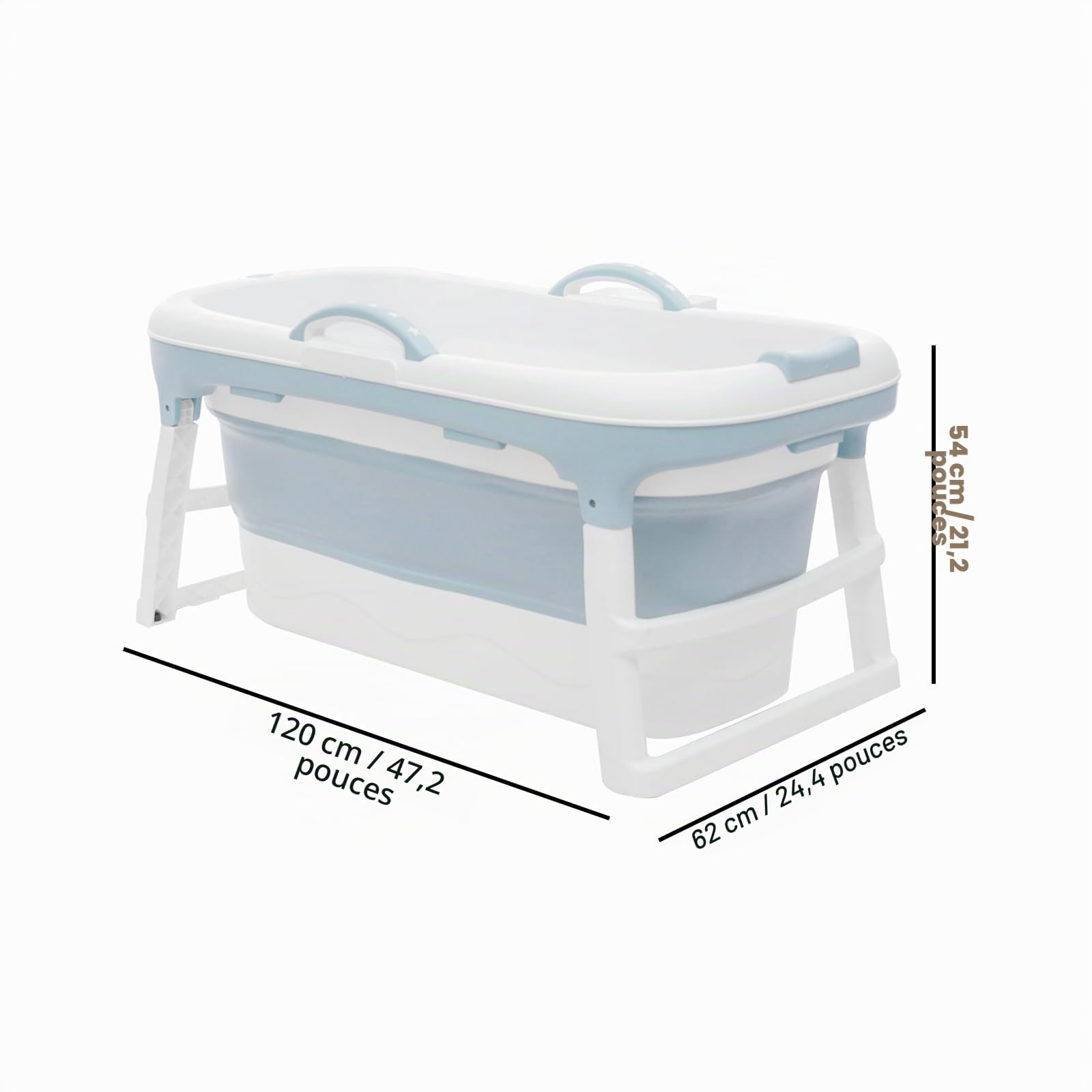 Baignoire pliable pour grands chiens avec bouchon de vidange d'eau, portable, pour laver et entretenir les chiens, jusqu'à 150 kg