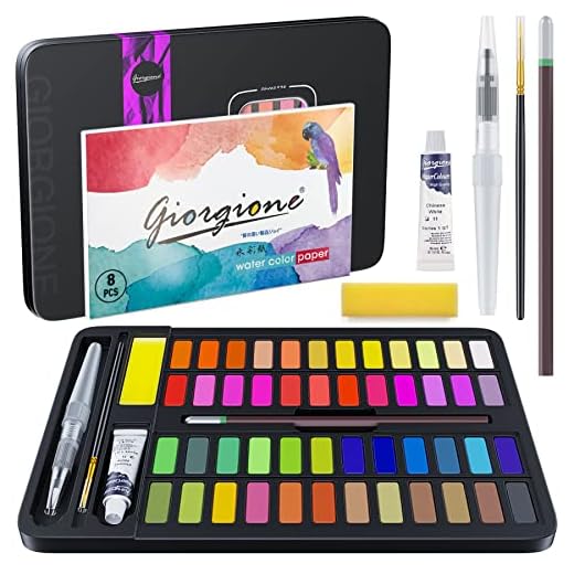 Baozun 48 Colores Acuarelas Profesionales, Set De Pintura De Acuarela kit Acuarelas para Niños, Principiantes, Profesionales