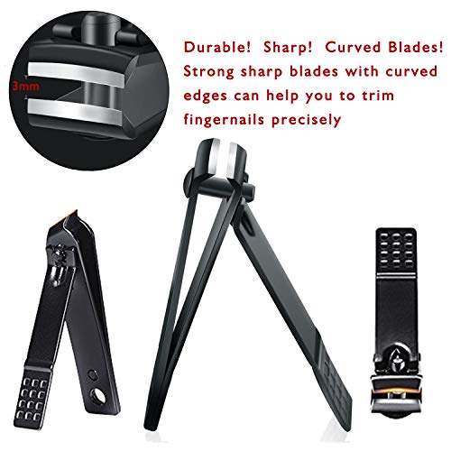 Manicure Set,20 In 1 Professional Nail Clippers Kit Pedicure Care Tools-Stainless Steel Pedicure Kit Nail Scissors Grooming Kit Manicure Kits with Black Leather Travel Case
