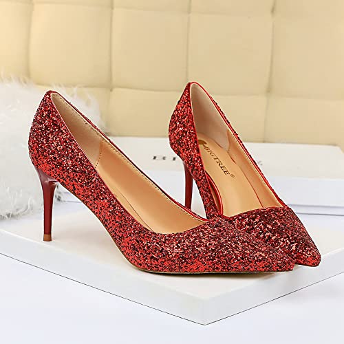 Classic Pointed Toe Pull on Heeled Wedding Pumps Comfortable Stiletto Closed Toe Dress Shoes Office Pump Lady High Heels2