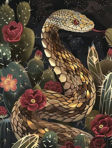 Diamond painting adulte cactus T0-752, kit broderie diamant serpent point de croix art mural