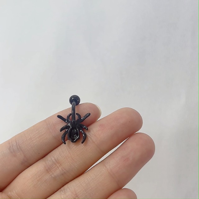 Piercing Nombril Araignée Noire Et Rouge – Acier Chirurgical 316L Pour Femmes