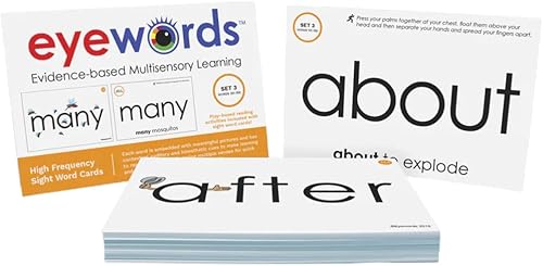 Miniatura 3 de Juego de 3 tarjetas flash multisensoriales con palabras de vista y fonética, juego 3 (palabras de alta frecuencia 101-150) - aprendizaje