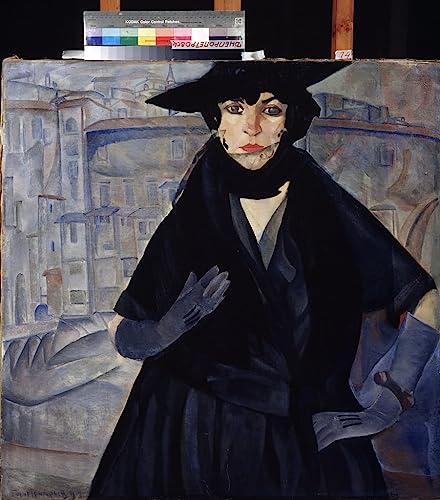 Impression d'art Boris Grigoriev : une dame en noir sur toile premium de 60x90cm