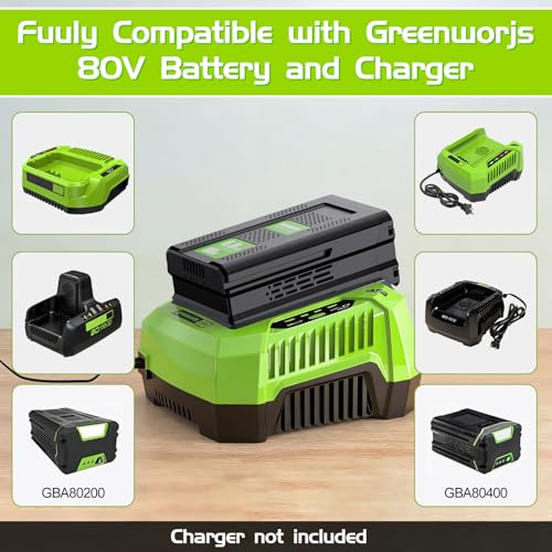 Image of Bonacell Replacement for Greenworks 80V Battery High Capacity | GBA80200 GBA80300 GBA80400 GBA80500, for Greenworks 6.0Ah 80V Power Tools PW80L420 TL80L00 LMB407 PS80L00 BBLB484 BLB481 C12