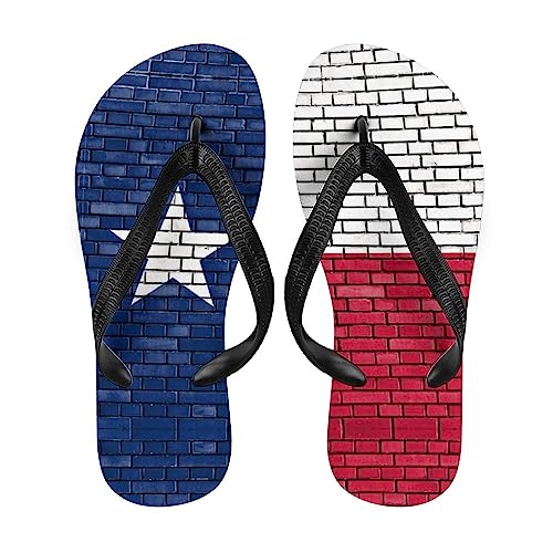 Tongs en caoutchouc motif drapeau du Texas pour la plage