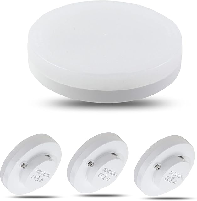 SunderTech GX53 LED Bulb, 7W LED Under Cabinet Light 560LM Replace 50W GX53 Halogen or CFL 13W Equivalent Warm White 3000K Non Dimmable (Pack of 4)