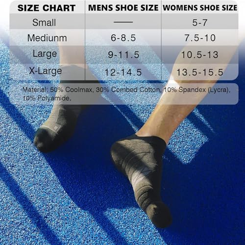 Image of Hylaea No Show Running Athletic Anti-Blister Wicking Coolmax Socks, Seamless Anti-odor