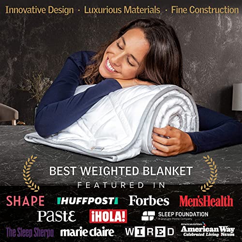Aricove Cooling Weighted Blanket, 10 Lbs, Full/Twin Size For Adults, Luxury Heavy Blanket In Silky Soft Bamboo, 48X72 Inches, Machine Washable, White #TOP1