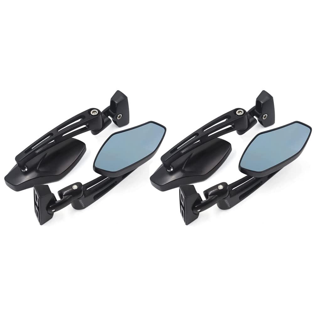 YXQ 2pcs Motorcycle Mirrors Racing Rearview Mirrors CNC Aluminum Anti-Glare Side Mirror for Suzuki GSXR 600 750 1000 1300 Hayabusa(Black)