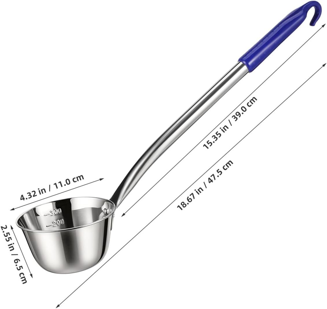 PRETYZOOM Stainless Steel Long Handle Water Ladle Ergonomic Scoop for Kitchen Canteen Hotel Use and Watering Gadget for Cleaning Vegetables and Fruits image 5