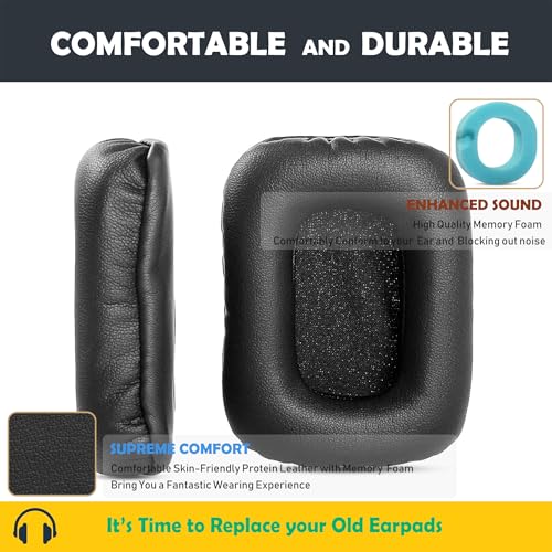 Repuestos de almohadillas para auriculares Sound Blaster Tactic 3D Alpha para Creative Sound Blaster Tactic 3D Alpha con cuero proteico y espuma viscoelástica miniatura 3