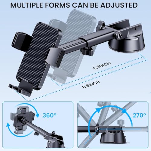 Image of Highdas Car Phone Holder for Magsafe - Premium Portable Mount for Mirror & Dashboard, 360 Adjustable Mobile for iPhone 17 /16 /15 /14 /13 /12 | Strongest Suction with 1-Year Warranty with Car Perfume