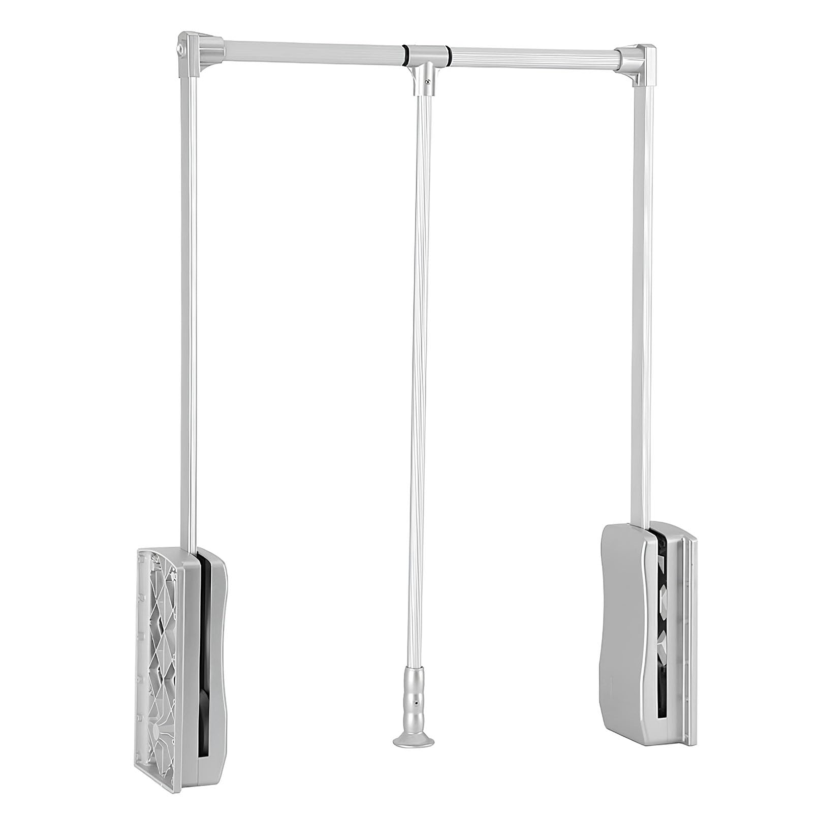 Regulowany podnośnik na ubrania, składany podnośnik do szafy, wysuwany drążek na ubrania 550-1250 mm, srebrny wieszak na ubrania do szafy i szafy, konstrukcja oszczędzająca miejsce, łatwa instalacja