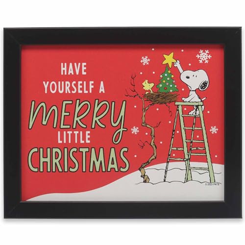 Décoration de Noël Snoopy en bois encadré pour réchauffer votre salon en fêtes