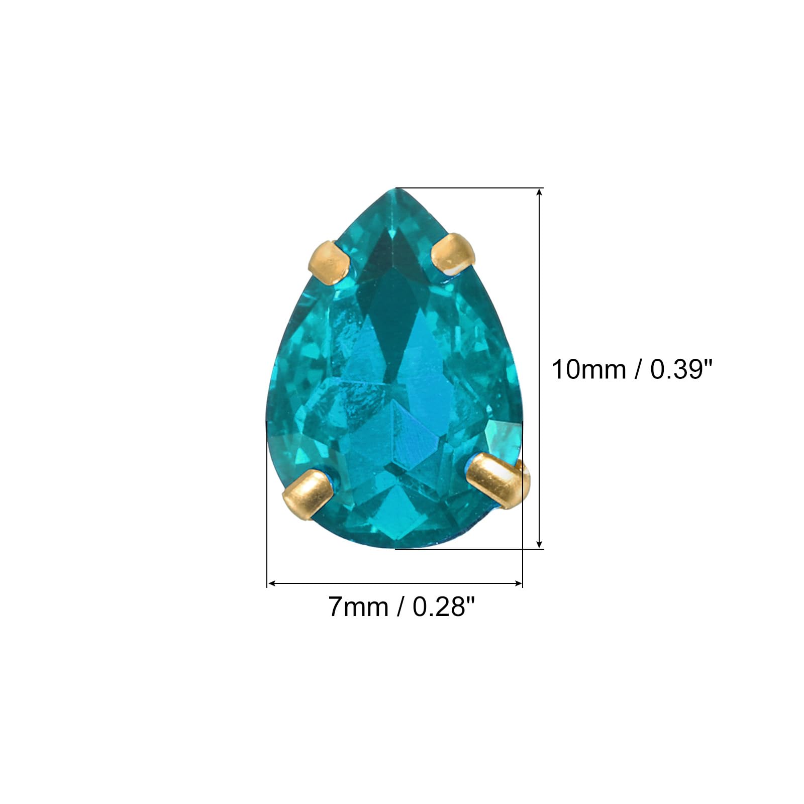 20 Strass En Forme De Larme à Coudre - Cristal Vert 13x8mm - Pour DIY, Bijoux & Vêtements