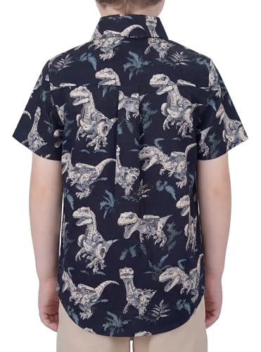 Image of Boys Hawaiian Button Down Shirt, Pure Combed Cotton Short Sleeve Size 3-15Y