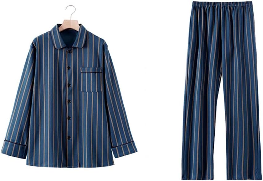 Pajamas men's spring and autumn models cotton long-sleeved loungewear and winter thin plus size