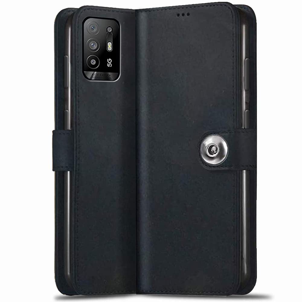 TheGiftKart Flip Back Cover Case for Oppo F19 Pro Plus 5G | Genuine Leather Finish | Designer Button | Inbuilt Pockets & Stand | Flip Cover for Oppo F19 Pro Plus 5G (Black) (B09RFHPN64) Amazon Price History, Amazon Price Tracker