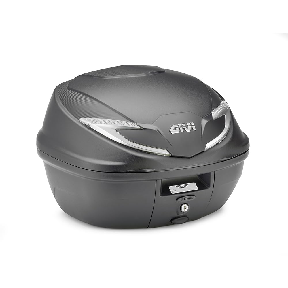 Generico B39NT TECH BAULETTO 39L NERO CATADIOTTRI ARGENTO CON PIASTRA UNIVERSALE compatibile con GIVI MONOLOCK ATTACCHI E SUPPORTI