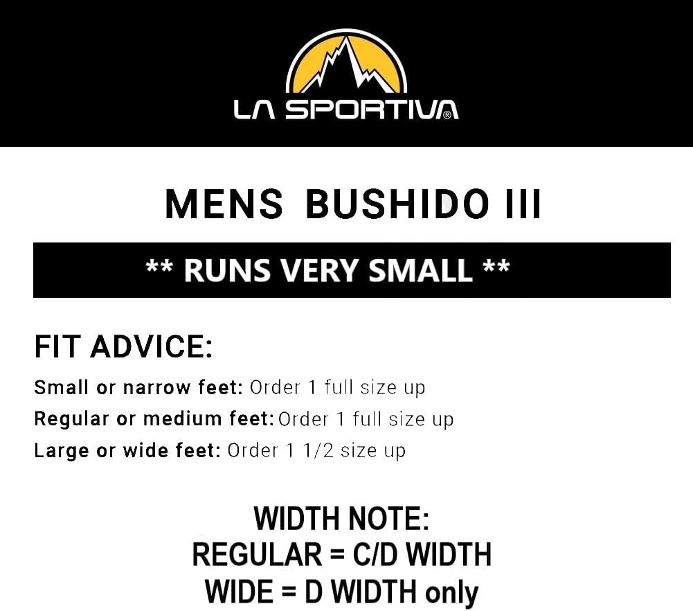 La Sportiva Mens Bushido III Performance Mountain/Trail Running Shoes