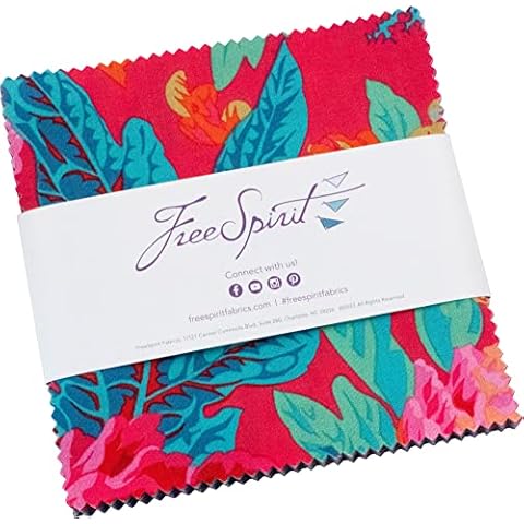 Kaffe Fassett Collective Febrero 2023 - Paquete de 42 dijes cuadrados de 5 pulgadas, espíritu libre Cover
