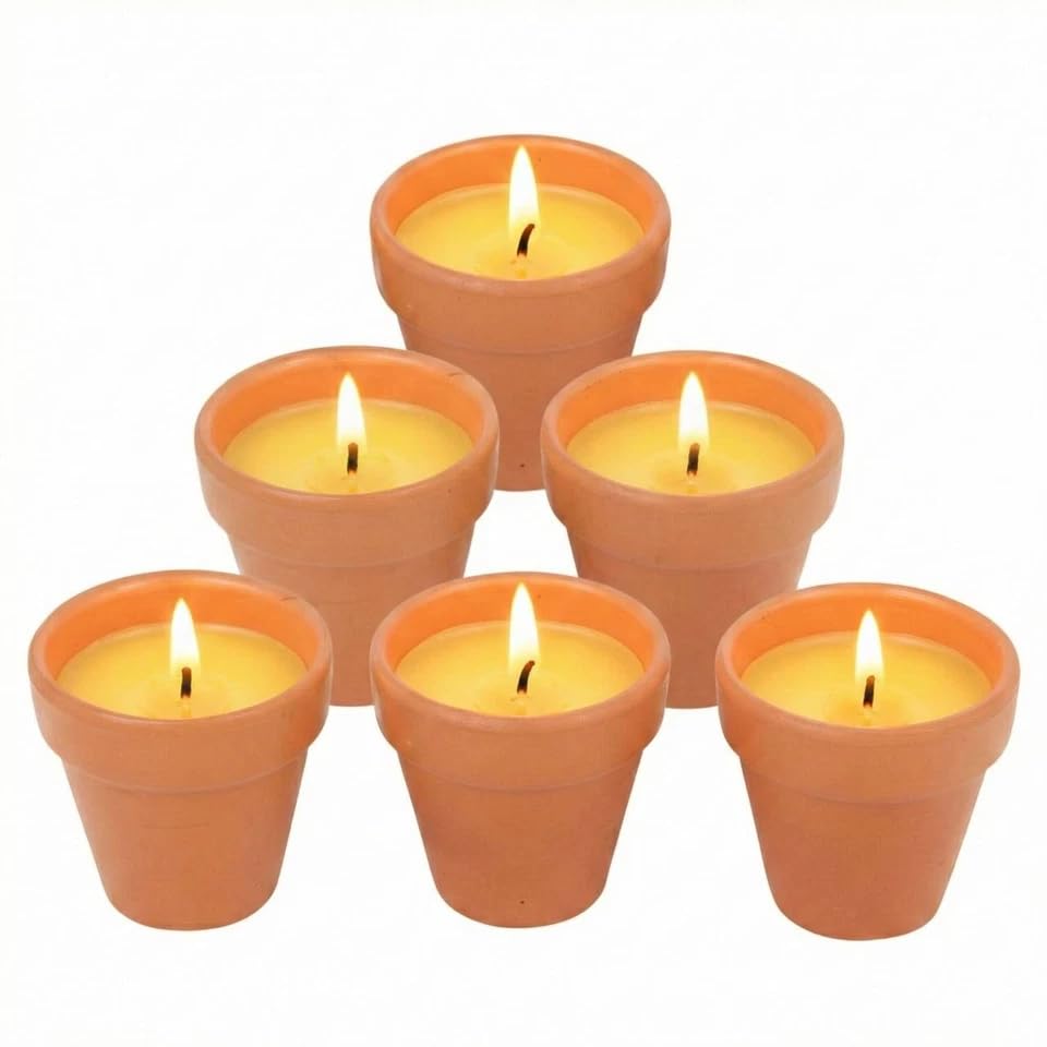 URBNLIVING Citronella Scented Candles – Natural Mosquito & Bug Repellent for Indoor and Outdoor Garden, Patio, Backyard, and Home (Set of 6)