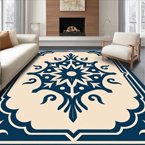 ODIKA Flatwoven High Traffic Area Rug 8x10, Vintage Distressed Medallion