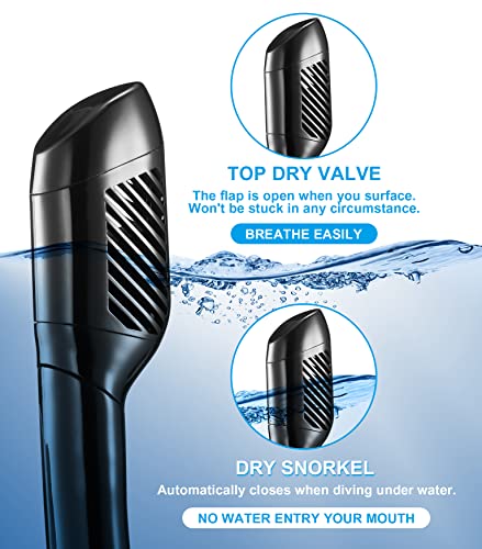 Aegend Snorkeling Gear For Adults, Dry Snorkel Set Panoramic View Enhanced Anti-Leak And Anti-Fog Technology, Adjustable Strap For Snorkeling Scuba Diving Swimming With Mesh Bag #TOP3