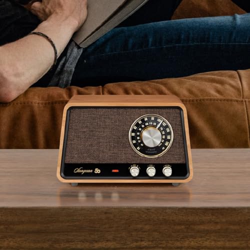 Image of Sangean WR-55 AM /FM /Bluetooth /AUX Premium Analog Wooden Cabinet Radio 50th Anniversary Edition