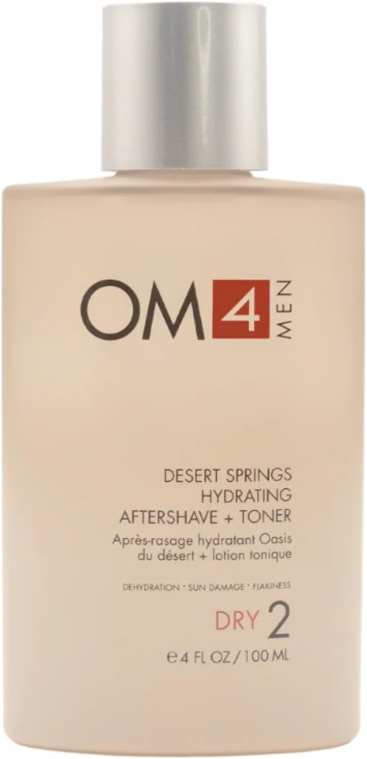Organic Male OM4 Dry Step 2: Desert Springs Hydrating Aftershave + Toner, Mens Ultra Hydrating Toner