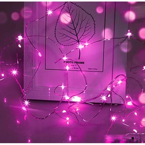 cshare 50 LED Pink Fairy Lights for Bedroom Cover