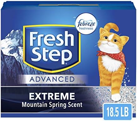 Fresh Step Advanced Extreme Clumping Cat Litter with Odor Control – Mountain Spring Scent, 18.5 lb (Package May Vary)
