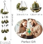 Bird Nest Wind Chime, Bird WindChimes with 12 Bells for Glory Mothers Love Gift Decorative Hanging Bells for Outdoor Garden Backyard Home Decor