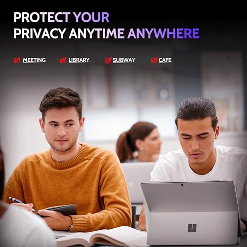 Image of Peslv Privacy Screen for 13 Inch Surface Pro 11 /10 /9 /8 /X, MagicSuction Removable Anti Spy Black Protector, Glare Blue Light Filter for Microsoft Laptop Computer Monitor