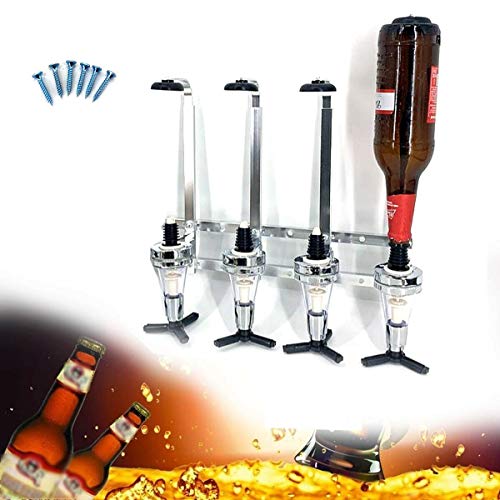 HOTSTORE 4-Bottle Liquor Dispenser, Professional 4-Bottle Revolving Liquor Dispenser, Liquor Holder Beverage Cocktail Shot Dispenser for Alcohol Drink/Juice/Syrup/in Bars/Kitchens
