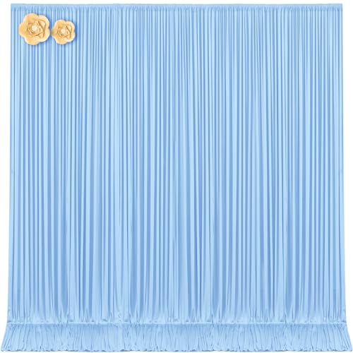 Rideaux de fond infroissables bleu layette 1,5x3,7m pour shooting et scène