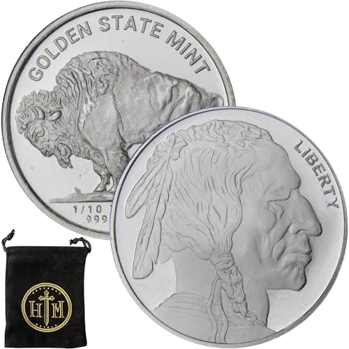Lot of (10) 1/10 oz Buffalo Nickel Design Silver Rounds in Heavenly Metals Pouch