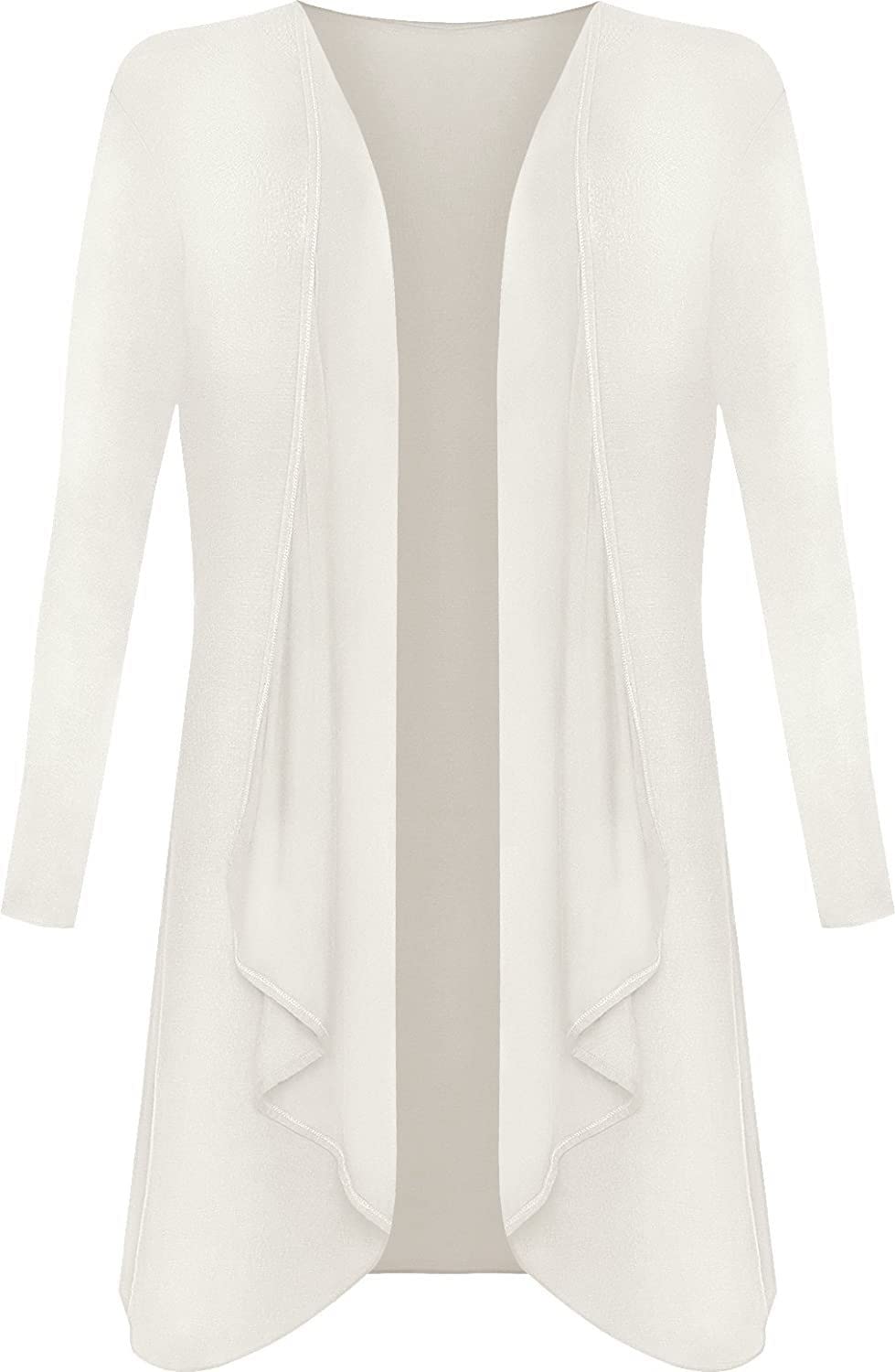 Crazy Girls Womens Waterfall Boyfriend Cardigan, Cream, SM (UK 8-10)