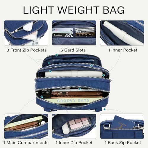 Image of CLUCI Anti Theft Crossbody Bags for Women Travel Small Crossbody Bag Purses for Women RFID Nylon Belt Bag