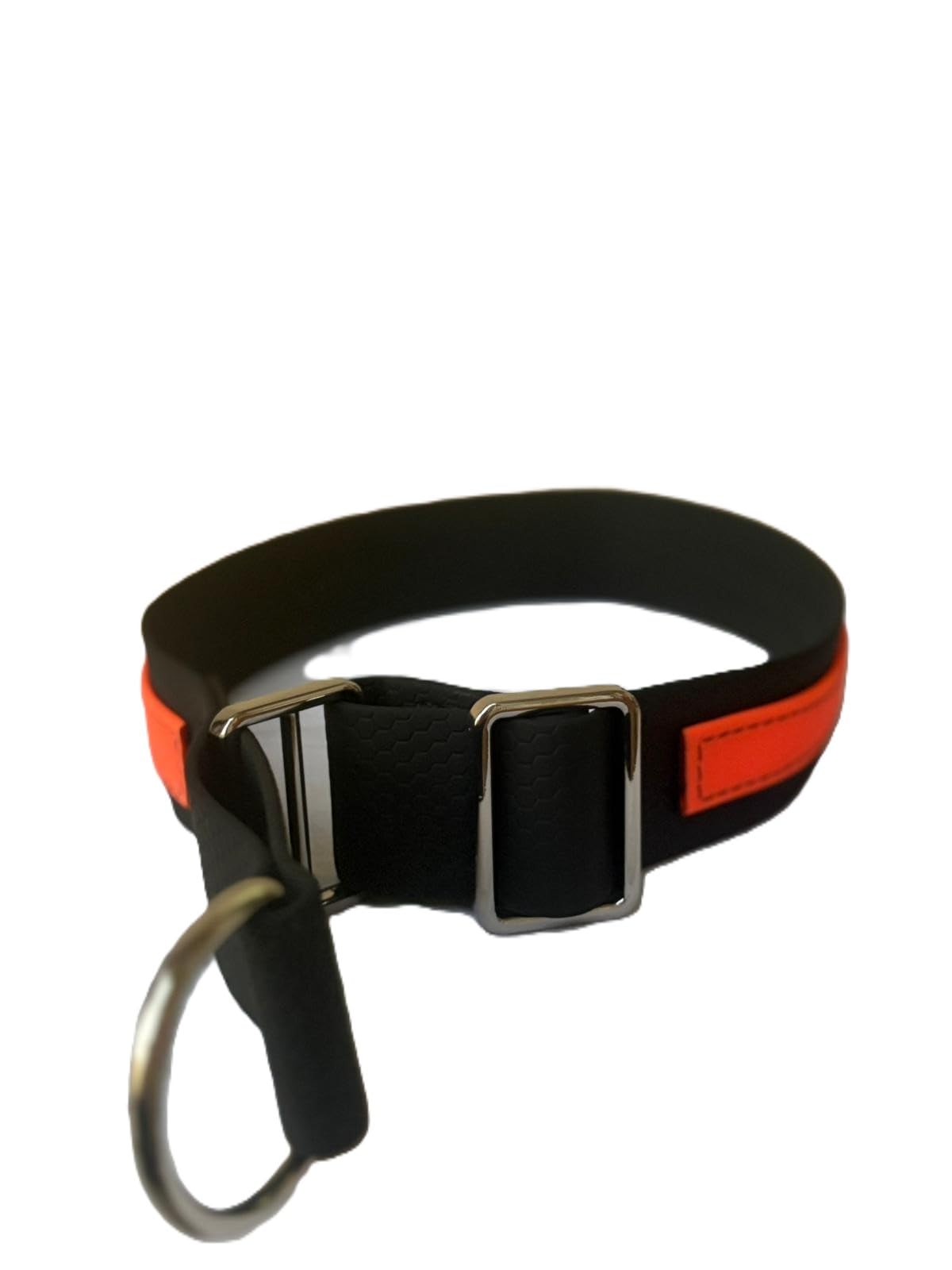 collare a scorrimento limitato BIOTHANE-HEXA (NERO-ARANCIO FLUO, L)