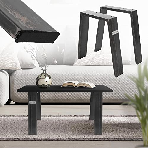 ML-Design 2x Patas de Mesa Loft 44x42cm Soporte Vintage de Acero Recubierto en Polvo Bastidor para Banco o Mesita de Centro Base de Tablero Sostén para Esctritorio Armazón Velador de Diseño Industrial