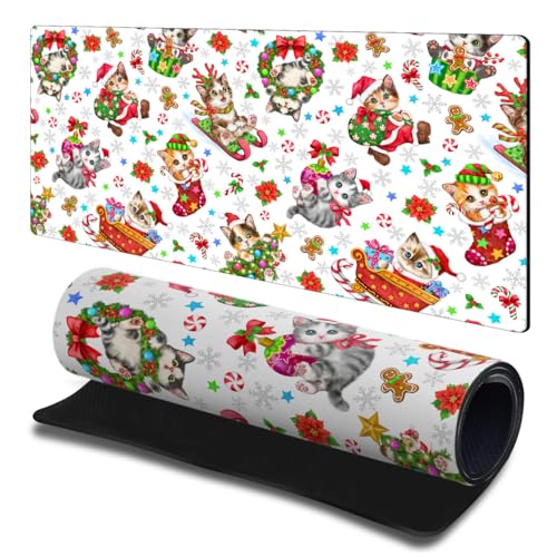 Tapis de souris grand format chatons féeriques pour sublimer votre bureau de fête