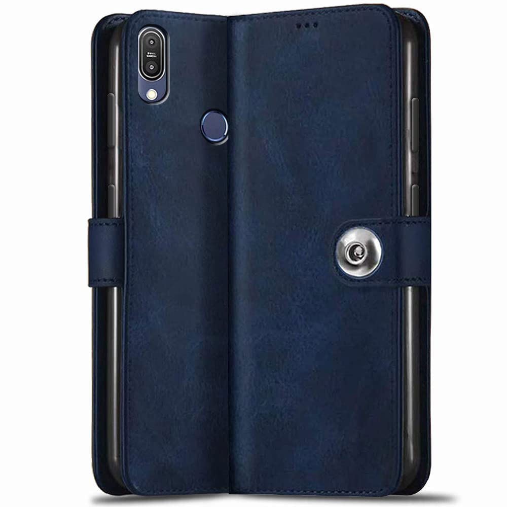TheGiftKart Flip Cover Back Case for Asus Zenfone Max Pro M1 | Genuine Leather Finish | Designer Button | Inbuilt Pockets & Stand | Flip Cover Back Case for Asus Zenfone Max Pro M1 (Blue) (B0BSTVHB37) Amazon Price History, Amazon Price Tracker
