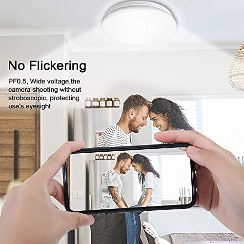 Led-plafondlamp, koel wit, badkamerlamp, waterdicht IP44, 20W 2000 lumen, ideaal voor slaapkamer, keuken, woonkamer, hal, balkon, Ø24CM stralingshoek 180° - Afbeelding 6