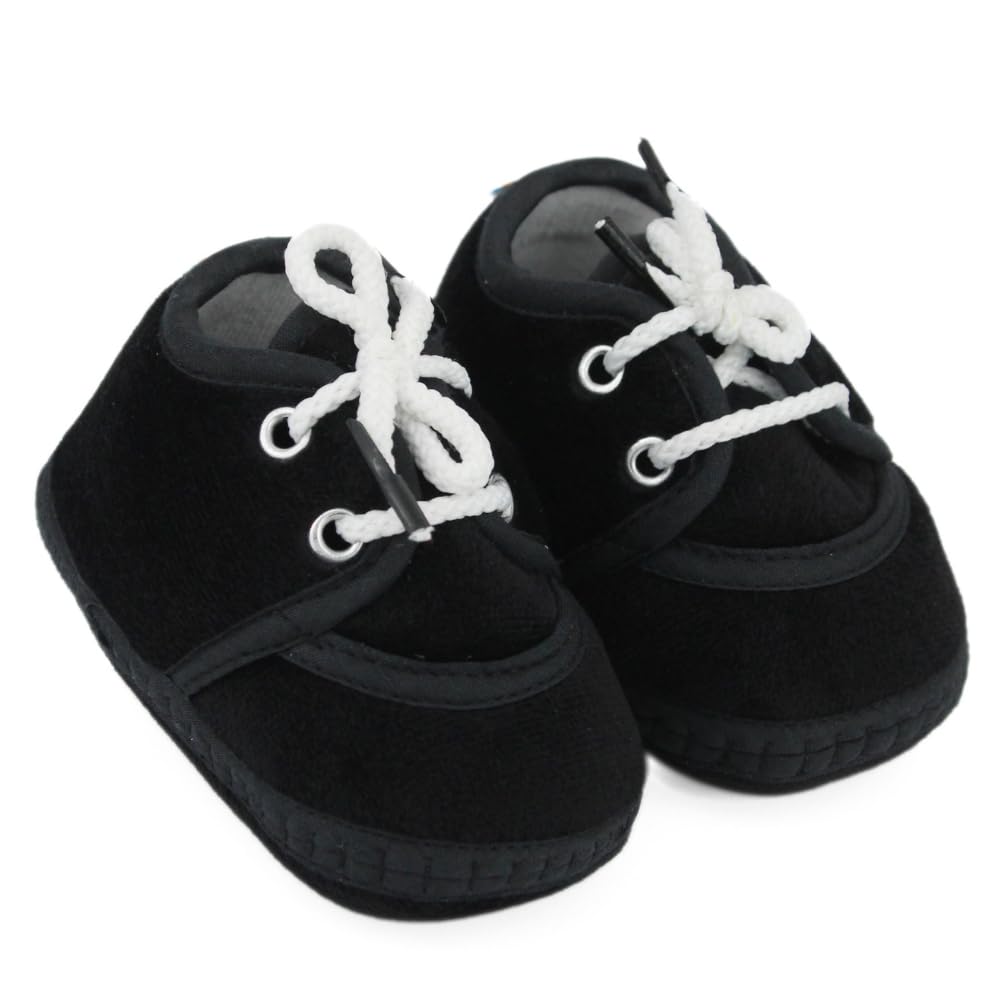 0 to 6 Month Baby Boys & Baby Girls Newborn Cotton Black Lace Baby Booties-BTB5440-image-14