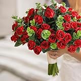 Zoom IMG-1 xueyegongji rose rosse fiori artificiali Zoom IMG-1 xueyegongji rose rosse fiori artificiali