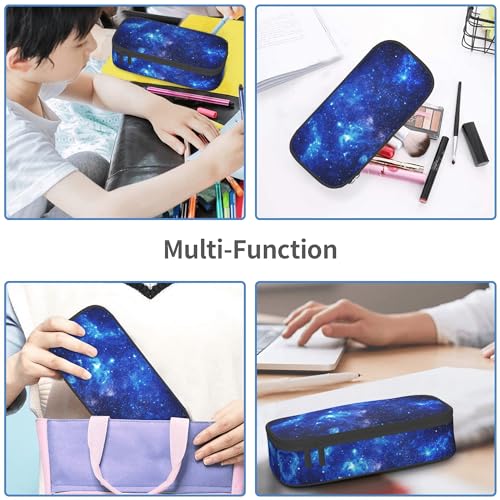 Image of Space Galaxy Pencil Case for Boys and Kids Cute Pen Box Pouch Large pencil bag with Double Zipper, Portable Pencil Pouch for School Office Supplies